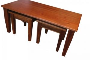 Coffeetable madefromBlackwoodandhousingtwosmalllamptables15