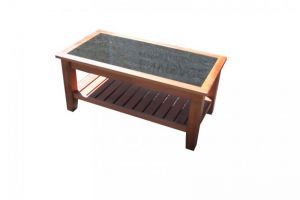 Coffeetable madefromTasmainianMytlewithagraniteinlay26