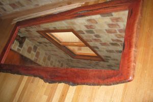   Redgum natural edge mirror. 18  2 